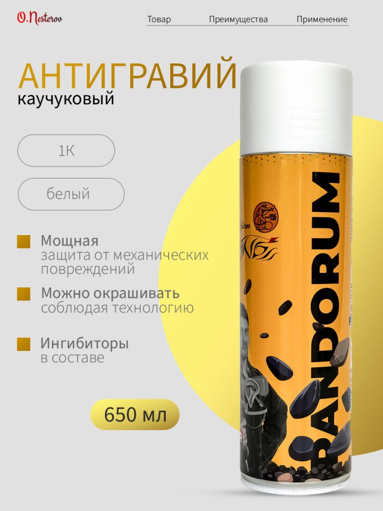 ОНБ Антигравий Pandorum аэрозоль 500 мл БЕЛЫЙ