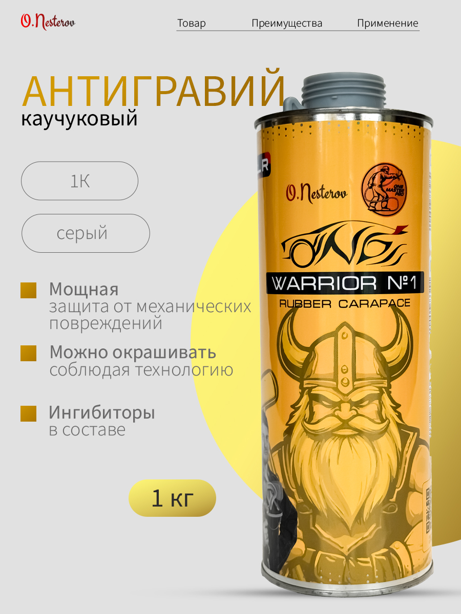 ОНБ Антигравий Warrior Rubber Carapace, серый, 1кг